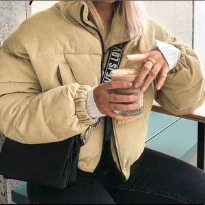 Corduroy puffer jacket